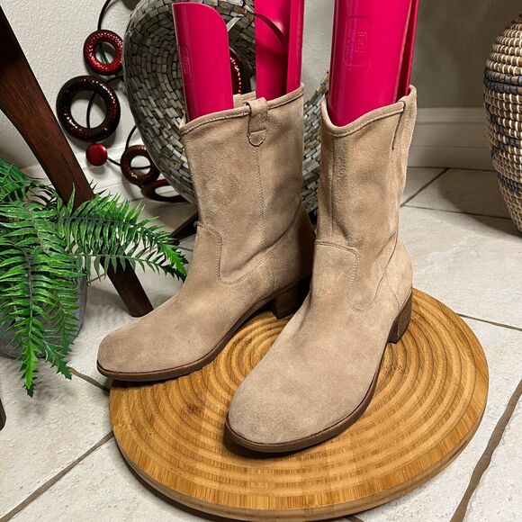 UGG New"Briar" Sugar Pine Brown Leather Mid Calf Boots Sz US 12 / EU 43 - Picture 6 of 11